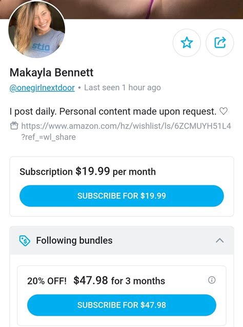 Makayla Bennett onegirlnextdoor : u/Emergency